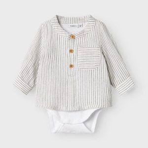 CAMICIA M/L CON BODY A RIGHE – NAME IT