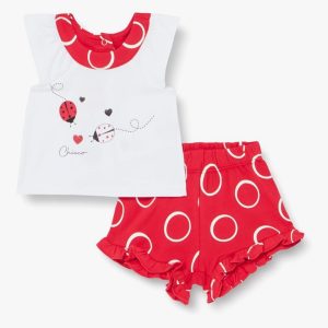 COMPLETO T-SHIRT M/C B.CA CON SHORT ROSSI – CHICCO