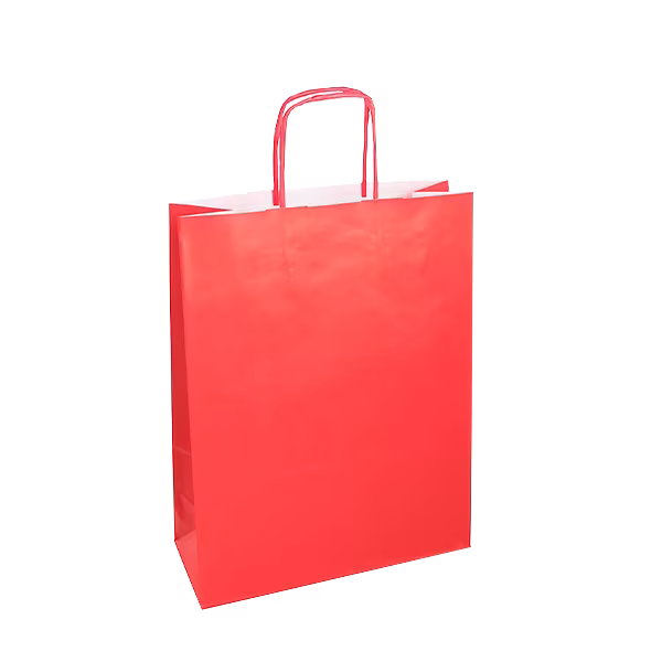 New Rainbow in carta Kraft bianco maniglia ritorta