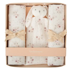 Set Regalo Doudou + Mussole 2pz Stars Rosa – Bimbidreams
