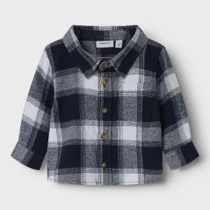 CAMICIA M/L A QUADRI CON BLU – Name it
