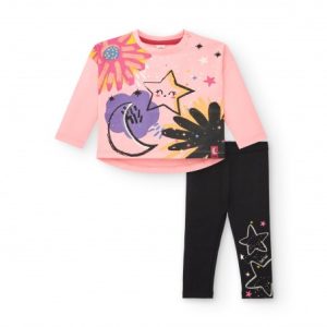 COMPLETO T-SHIRT M/L PINK CON LEGGINGS NERO – TUC TUC
