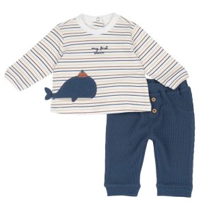 COMPLETO MAGLIA M/L RIGATA CON PANTALONI NIDO D’APE – Chicco