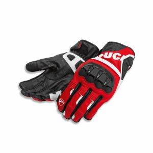 Sport Ducati C5 Guanti in tessuto-pelle Nero rosso