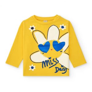 T-SHIRT M/L GIALLA CON FIORE – TUC TUC