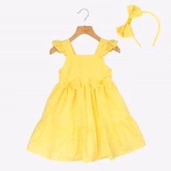 KLAIADI VESTITINO PER BAMBINA PIZZO SAN GALLO CON FERMACAPELLI