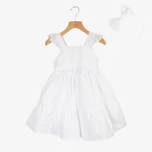 KLAIADI VESTITINO PER BAMBINA PIZZO SAN GALLO CON FERMACAPELLI