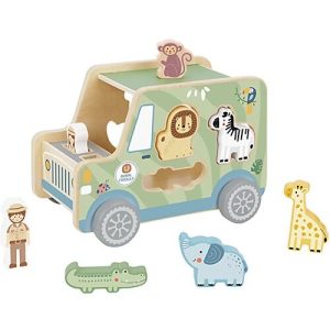 Gioco a Incastro in Legno, Jeep con Animali – Tooky Toy
