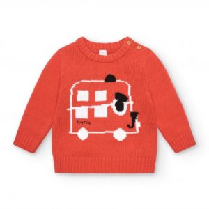 MAGLIONE IN COTONE ARANCIO CARTOON CALLING – TUC TUC