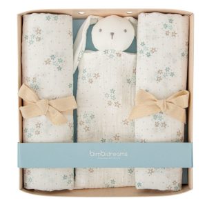 Set Regalo Doudou + Mussole 2pz Stars Celeste – Bimbidreams