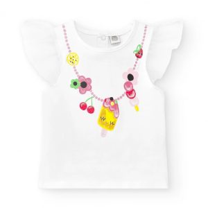 T-SHIRT M/C BIANCA CON TULLE – TUC TUC