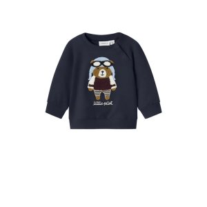 FELPA BLU CON RICAMO ORSO – Name it