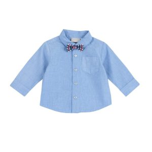 CAMICIA M/L CELESTE CON PAPILLON – Chicco