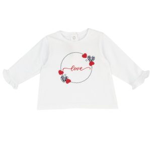 Maglietta M/L Bianca grafica Love – Chicco