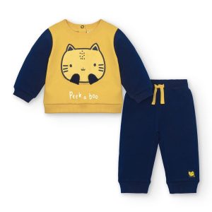 TUTA MAGLIA GIALLA E PANTALONE BLU LOVELY KITTENS – Tuc tuc
