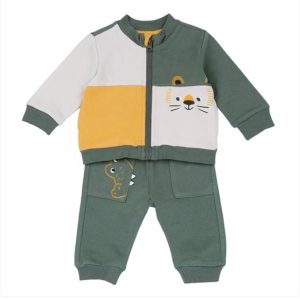COMPLETO FELPA MULTICOLOR E PANTALONE VERDE – Chicco