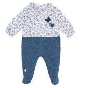 TUTINA M/L BICOLORE CON FIORI B.CO E BLU – CHICCO