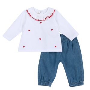 SET MAGLIA M/L CON CUORI E JEANS – CHICCO
