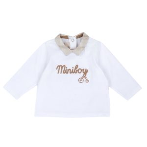 T-SHIRT M/L CON COLLETTO QUADRI BEIGE – CHICCO