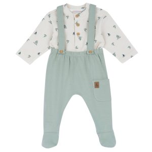 Salopette con Piedini Verde e Maglia M/L –  Chicco