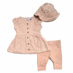 Completo Tre Pezzi 100% cotone Pizzo San Gallo