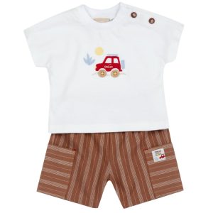Completo Maglietta M/C con Pantaloncini a Righe – Chicco