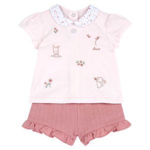 Set T-shirt M/C con Conigli e Culotte Rosa – Chicco