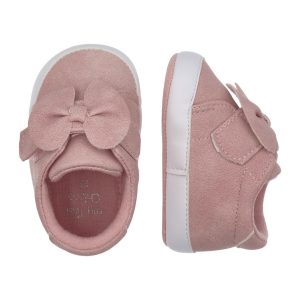SCARPETTE SCAMOSCIATE ROSA CON FIOCCO – Chicco