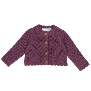 CARDIGAN LAVORATO A MAGLIA ROSA SCURO – Chicco