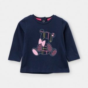 MAGLIETTA M/L BLU CON RICAMO ORSETTO – CHICCO