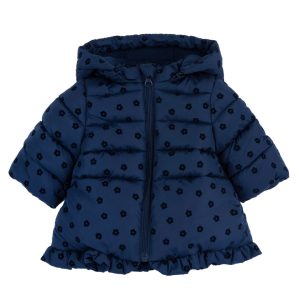GIUBBOTTO IMBOTTITO CON CAPPUCCIO E RICAMI BLU – CHICCO