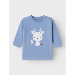 T-SHIRT M/L CELESTE CON CERVO – NAME IT