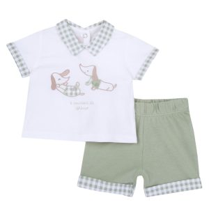 COMPLETINO T-SHIRT B.CA E SHORT VERDE – CHICCO