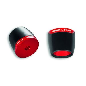Contrappesi da manubrio Ducati by Rizoma modello 3D in alluminio inserti rossi ss950, V4, V2, streetfighter , monster , scrambler – 97380861AB