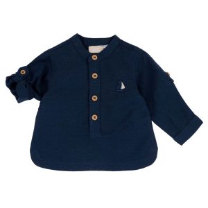 Camicia M/L Collo Coreano Blu – Chicco