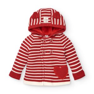 CARDIGA A RIGHE BIANCHE e ROSSE SWEET RACOON – Tuc tuc