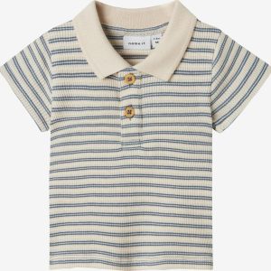 SET POLO E SHORT RIGATO/BLU – NAME IT