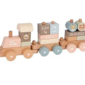 Trenino Legno Zoo Rosa  Personalizzabile – Monnëka