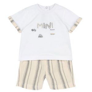 Set T-shirt M/C e Pantaloncino Fasciato Beige/Blu – Chicco