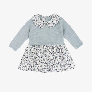 ABITO BICOLORE MAGLIA VERDE GONNA FLOREALE – Chicco