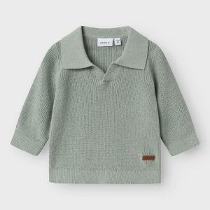 MAGLIONCINO CON COLLETTO VERDE MENTA – Name it