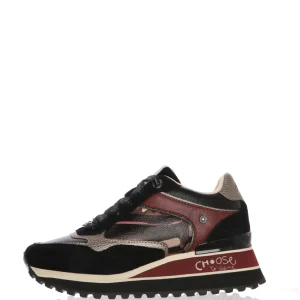 Sneakers London  in pelle e camoscio nero Anekke
