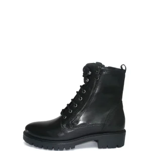 Anfibio in pelle nera lacci e cerniera Cinzia Soft