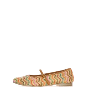 Ballerina con cinturino sul dorso in rafia Tamaris