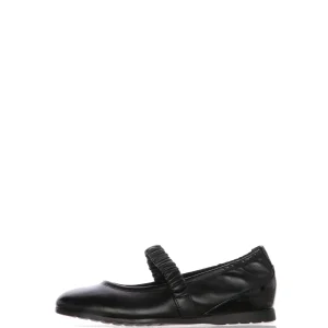 Ballerina in pelle nera con elastico sul dorso Tamaris