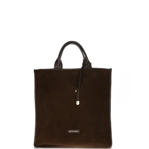 Borsa piatta pelle e camoscio made in Italy
