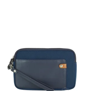 Borsello a mano pochette uomo  Blu Navy Acciaio