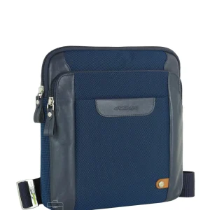 Borsello uomo a tracolla Smash in tessuto e pelle Blu Navy