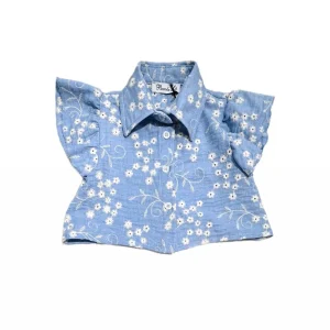 Piccola Lù Camicia Ricamo Fiori