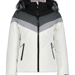 ICEPEAK – COMPLETO SCI DONNA Electra bianco, pantalone nero, cappuccio con pelliccia